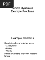 Vehicle Dynamics Example Problem