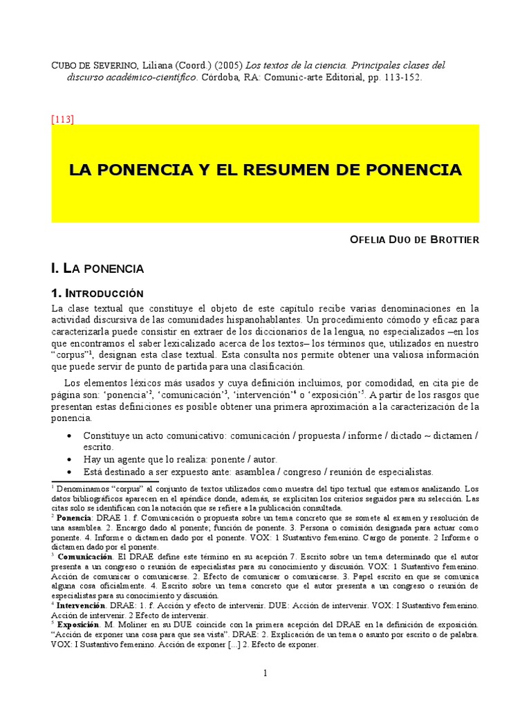Características de la Ponencia Académica | PDF | Traducciones | Lingüística