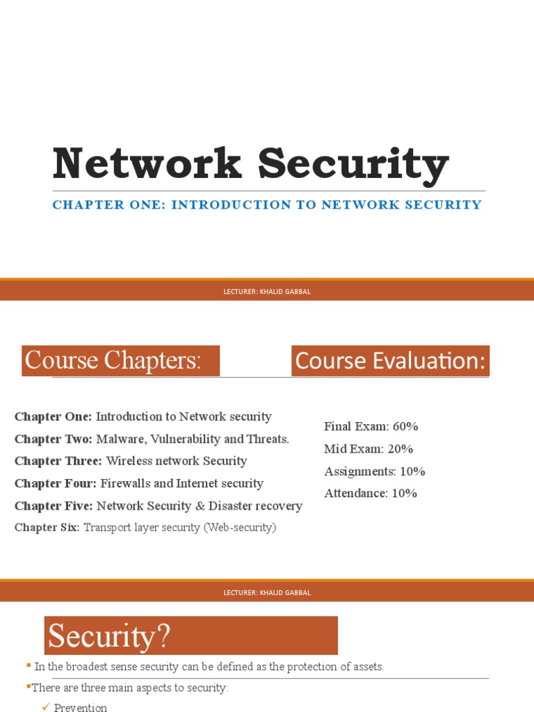 Chapter One Network Security | PDF | Firewall (Computing) | Malware