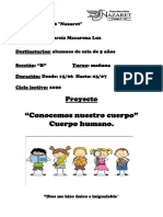 Sala de 5, Proyecto Cuerpo Humano 2020 PDF