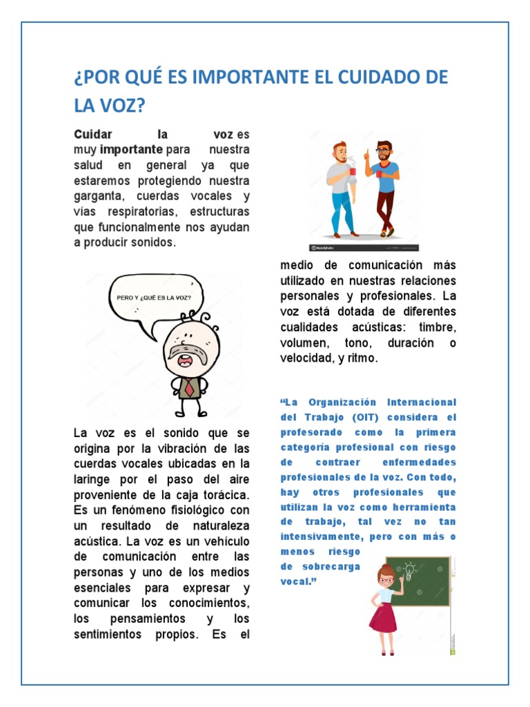 ¿Por Qué Es Importante El Cuidado de La Voz? | PDF