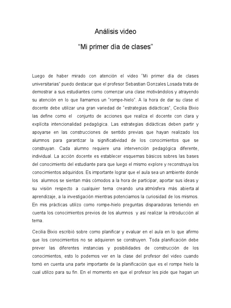 Mi Primer Dia de Clses | PDF | Salón de clases | Maestros