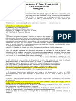 Lista de Exercícios - Literatura Prosa de 30