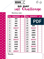 30 day squat challenge - print on personal paper PDF - by lovely planner