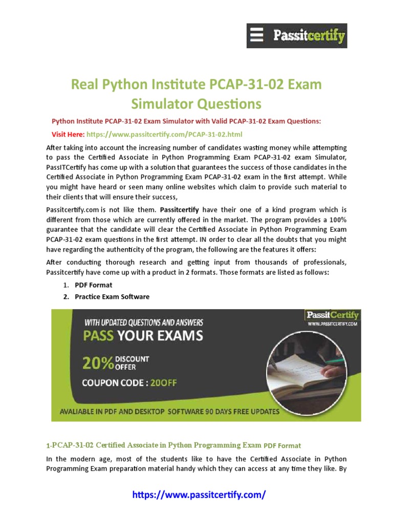 PCAP-31-02 Python Exam Simulator Guide | PDF | Test (Assessment ...