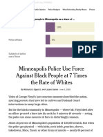 Minneapolis Police Use Force Against Black People at 7 Times The Rate of Whites - The New York Times