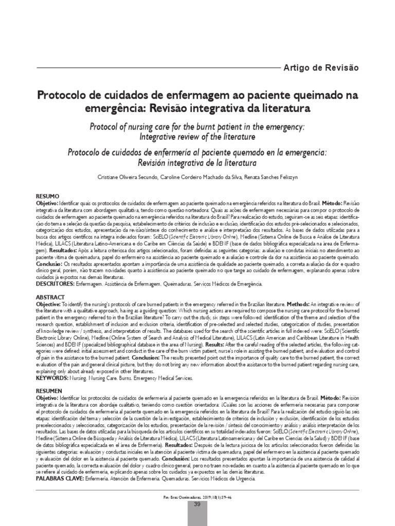 Protocolo de Enfermagem para Queimados | PDF | Queimadura | Enfermagem