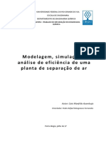 Modelagem, Simulação e Análise de Eficiência de Uma Planta de Separação de Ar