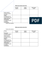 Rúbrica para Lectura Oral