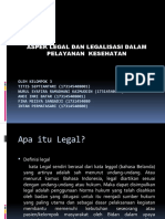 Aspek Legal Dan Legalisasi Pelayanan Kesehatan