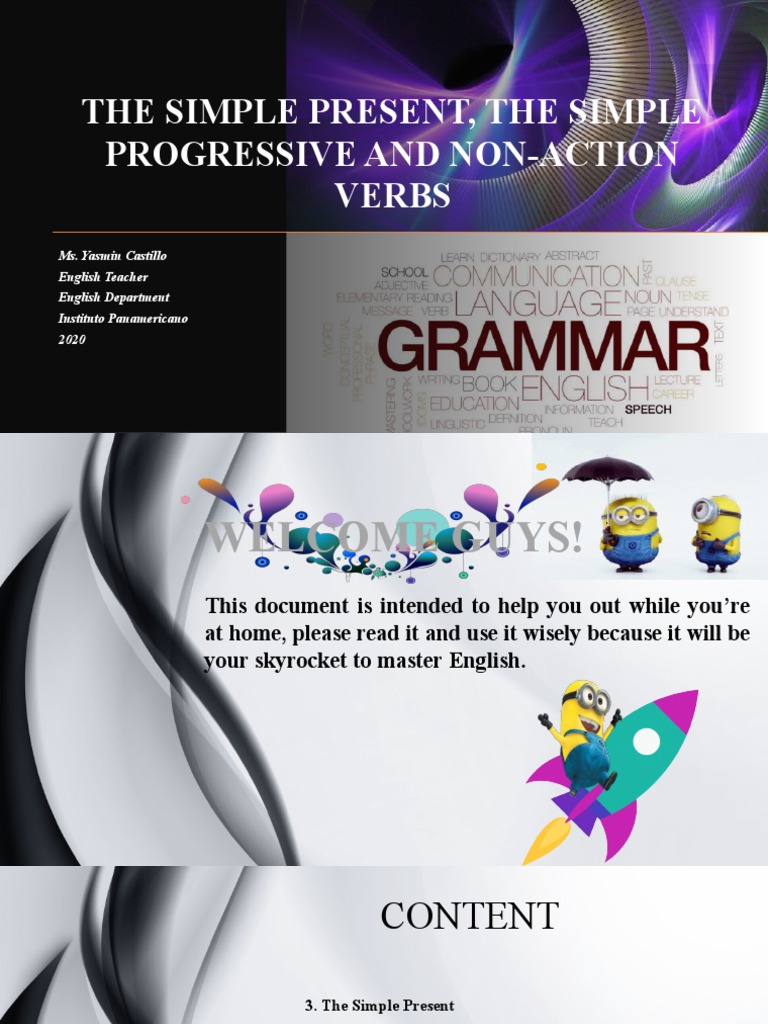 The Simple Present The Simple Progressive And Non Action Verbs 9th