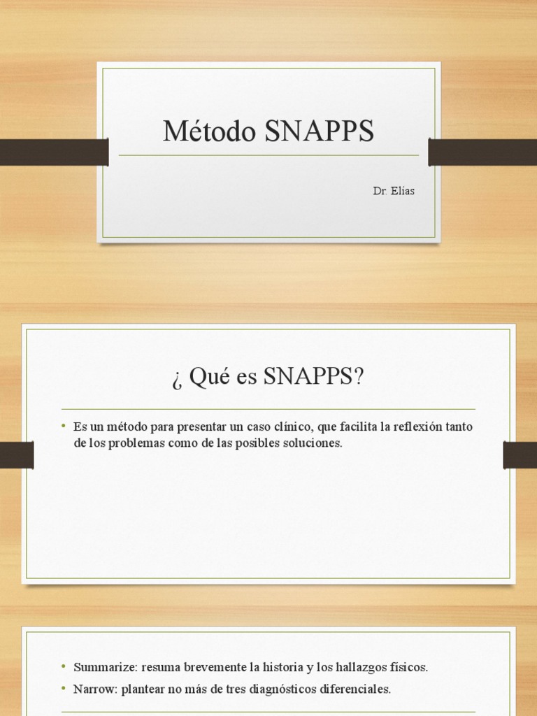 Método SNAPPS para Casos Clínicos | PDF | Salud y bienestar | Ciencia y ...
