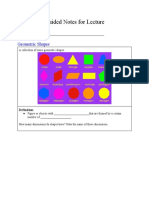 Guided Notes For Geometric Shapes and Solids