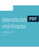 Matematika Statistik untuk Komputasi Linier Algebra – Part 2