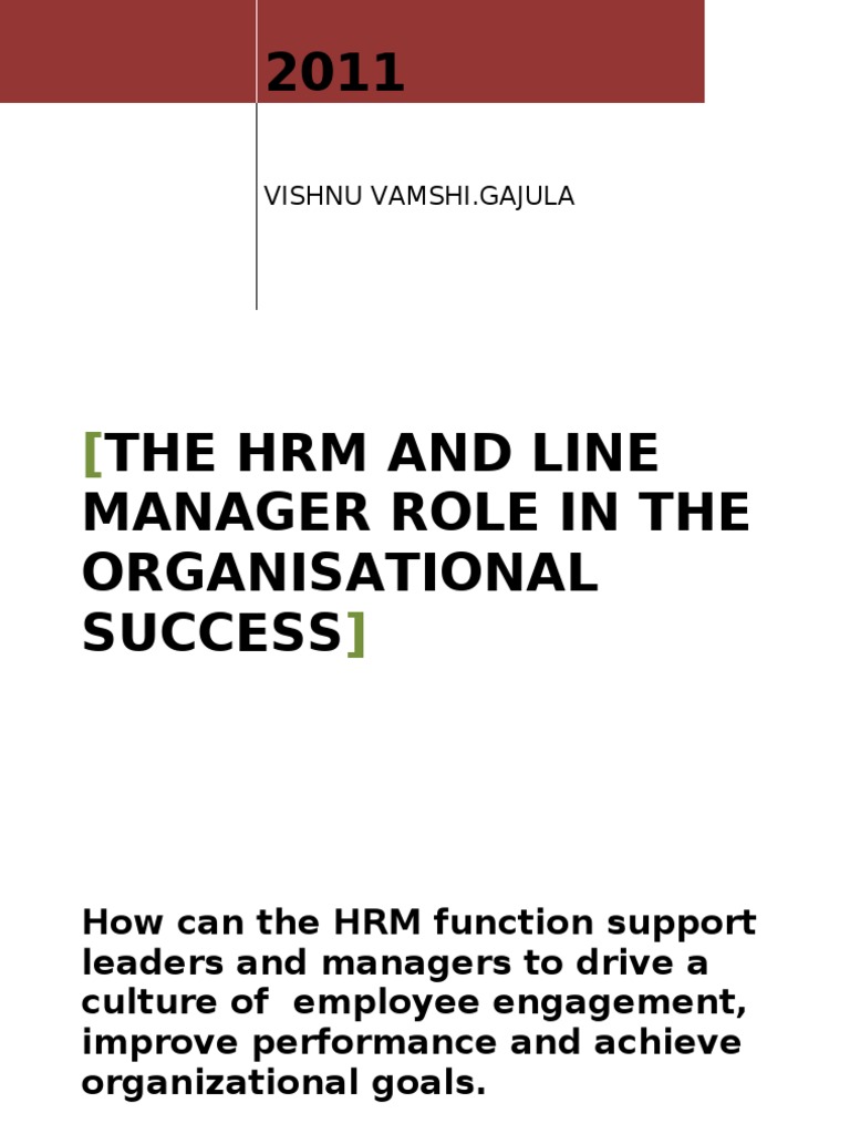 HRM and Line Manager Impact on Success | PDF | Human Resource ...