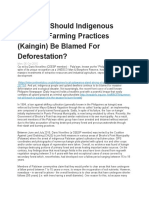 Palawan: Should Indigenous Peoples' Farming Practices (Kaingin) Be Blamed For Deforestation?