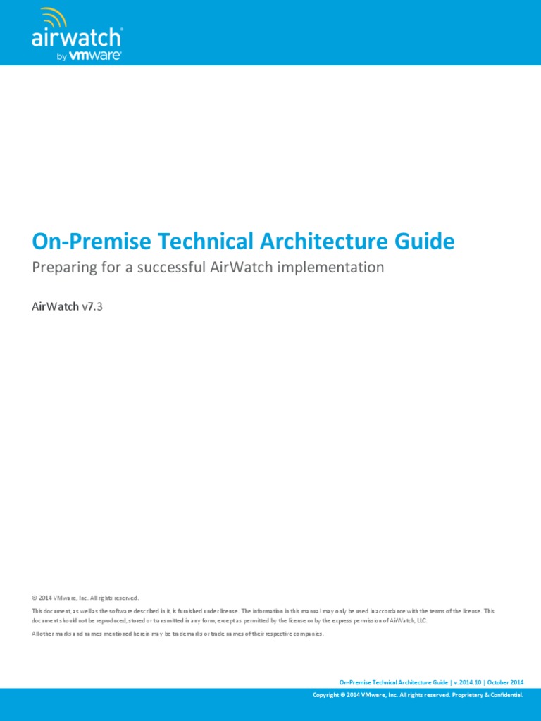 AirWatch On-Premise Technical Architecture Guide v7 - 3 | PDF ...