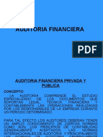 Auditoria Financiera Privada y Publica.