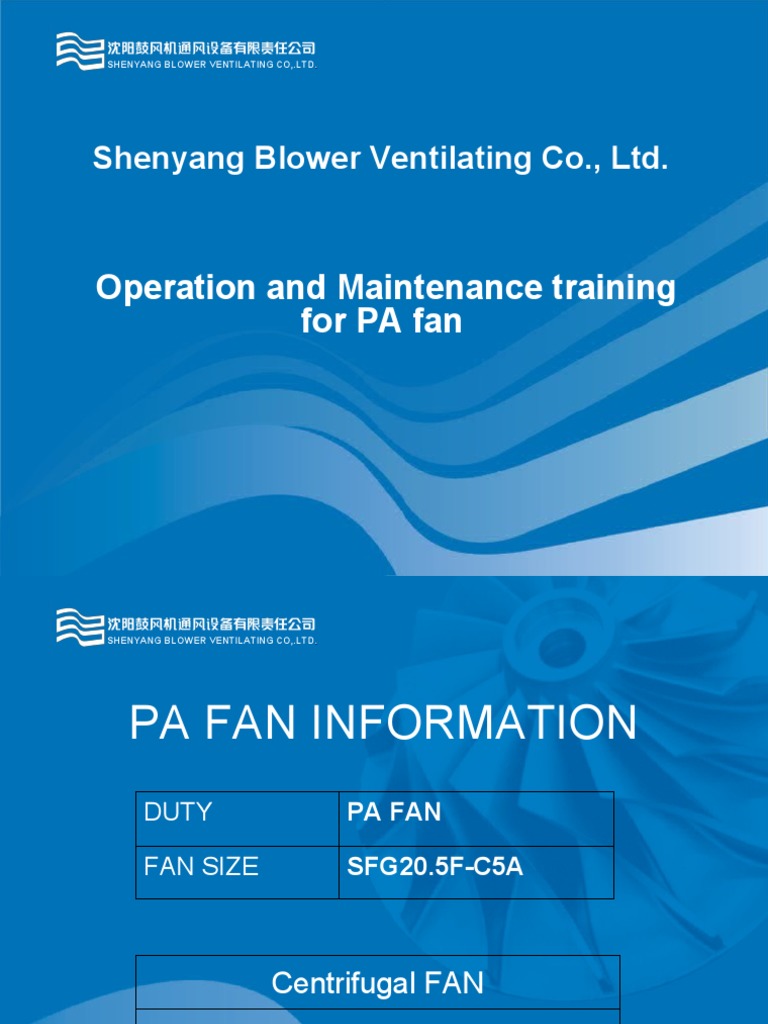 PA Fan Operation and Maintenance Guide | PDF | Turbomachinery | Gas ...