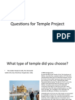 Questions For Temple Project