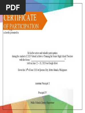 Certificate of Participation