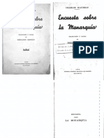 Charles Maurras - Encuesta Sobre La Monarquía (1935, Sociedad General Española de Librería) PDF