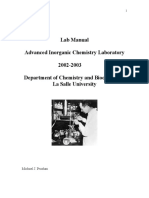 Advanced Inorganic Chemistry Laboratory - Lab. manual, Prushan