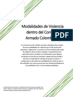 Modalidades de Violencia dentro del Conflicto Armado Colombiano
