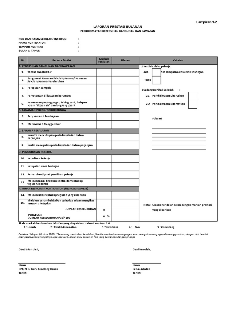 Lampiran 1 2 borang penilaian prestasi kbk pdf