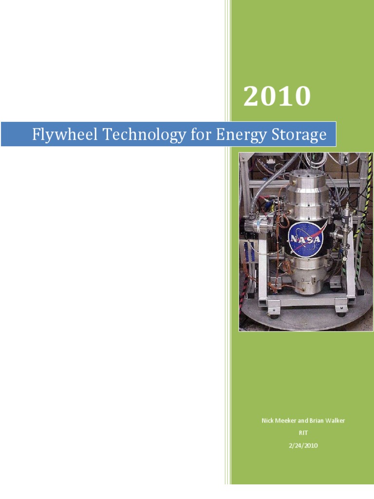 Flywheel Report Energy Storage Mechanical Engineering