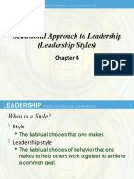 Behavioral Approach To Leadership (Leadership Styles) : Theory and Practice Eighth Edition