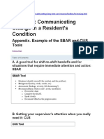 Module 2: Communicating Change in A Resident's Condition: Appendix. Example of The SBAR and CUS Tools