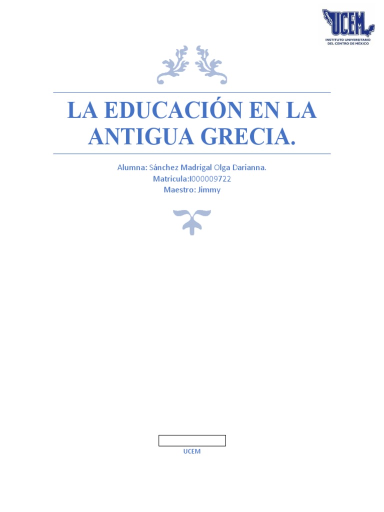 Resumen La Educación en La Antigua Grecia. | PDF | Antigua Grecia ...