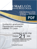 Invitación Graduación Residentes Urología UMAE T1 León: Lugar: Orangerie