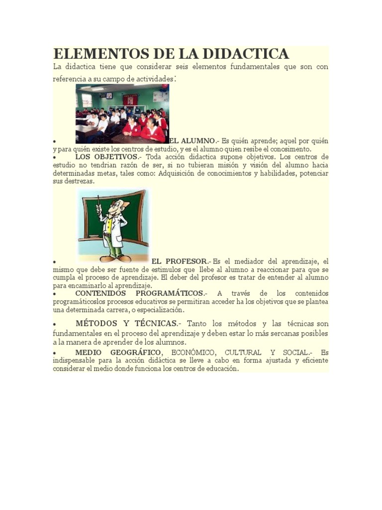 Elementos Clave de la Didáctica | PDF