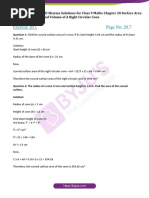 RD Sharma Solution Class 9 Maths Chapter 20 Surface Area and Volume of A Right Circular Cone PDF