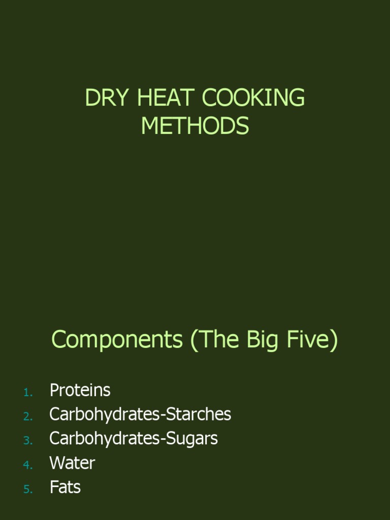 4 Dry Heat Methods PDF Grilling Cooking