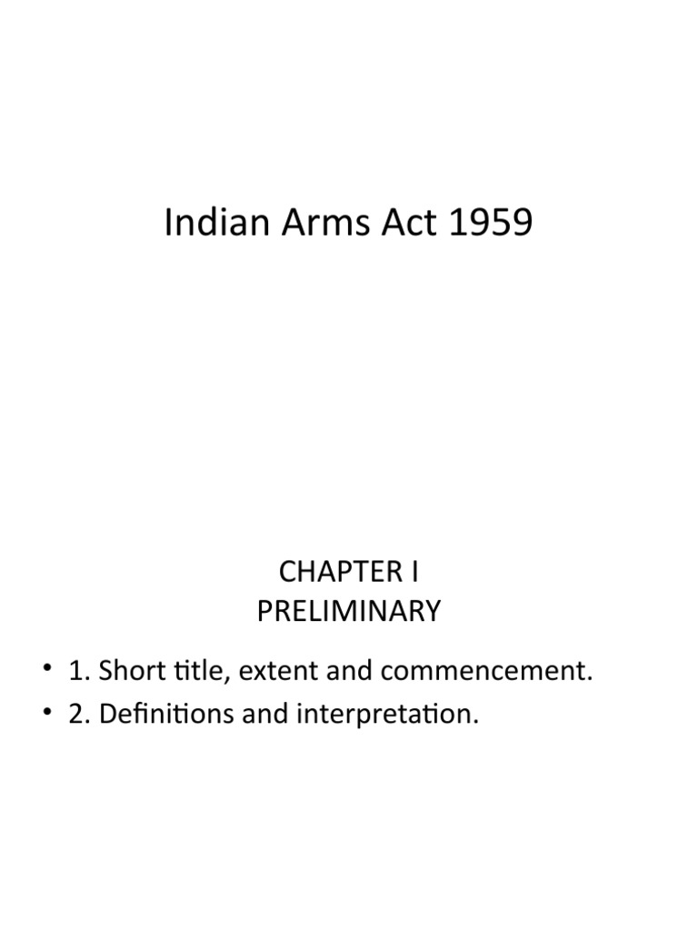 Arms Act 1959 PDF License Ammunition