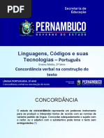 Concordância verbal na construção do texto.