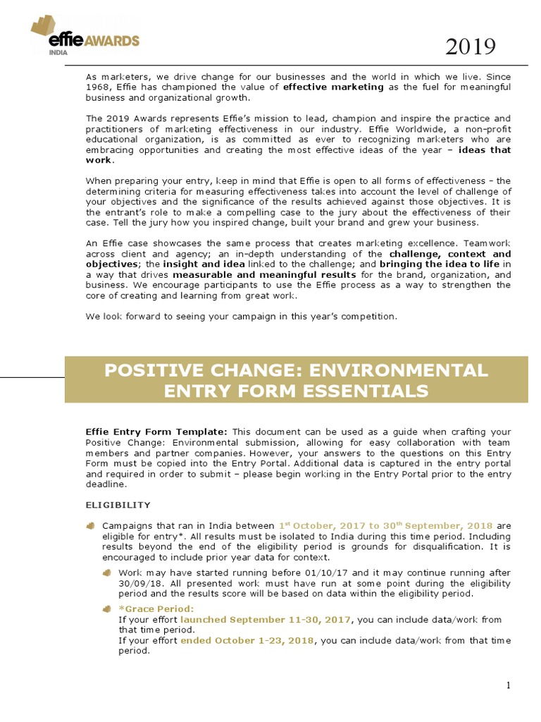 Positive Change: Environmental Entry Form Essentials: Work | PDF ...