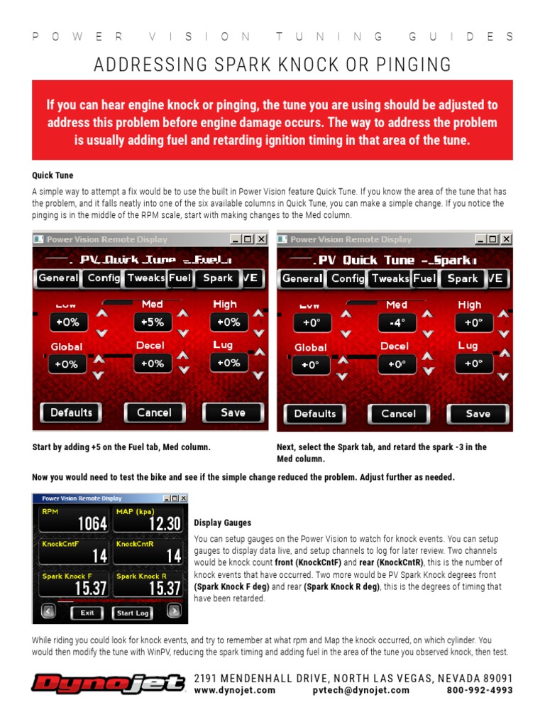 Addressing Spark Knock or Pinging Power Vision Tuning Guides PDF