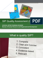 SIP Quality Assessment (QA) Tool: School Effectiveness Division Bureau of Human Resource and Organizational Development