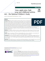 Excess Free Fructose, Apple Juice, High Fructose Corn Syrup and Childhood Asthma Risk - The National Children's Study