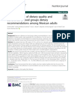 Self-Perception of Dietary Quality and Adherence To Food Groups Dietary Recommendations Among Mexican Adults