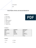 Chapters 4 Food and Measurements: Vocabulary 1