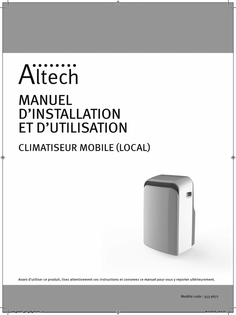Notice télécommande climatiseur Altech | PDF | Télécommande ...