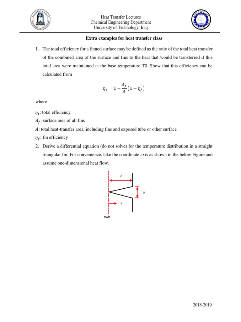 Heat Transfer Examples for Fins | PDF | Heat Transfer | Heat