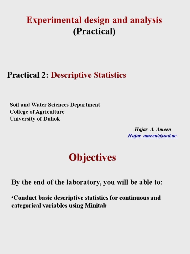 Descriptive Statistics with Minitab Guide | PDF | Descriptive ...
