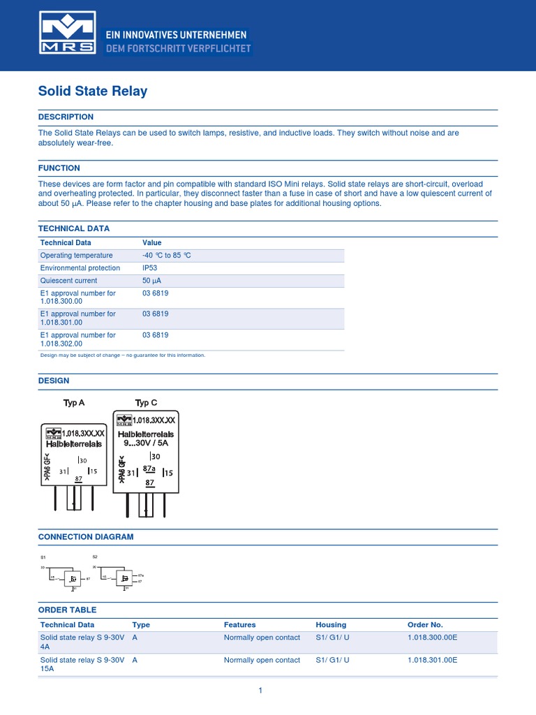 Solid State Relay Technical Overview | PDF | Relay | Switch