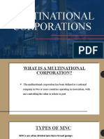 Multinational Corporations: Presented By-Divyanshi Srivastava